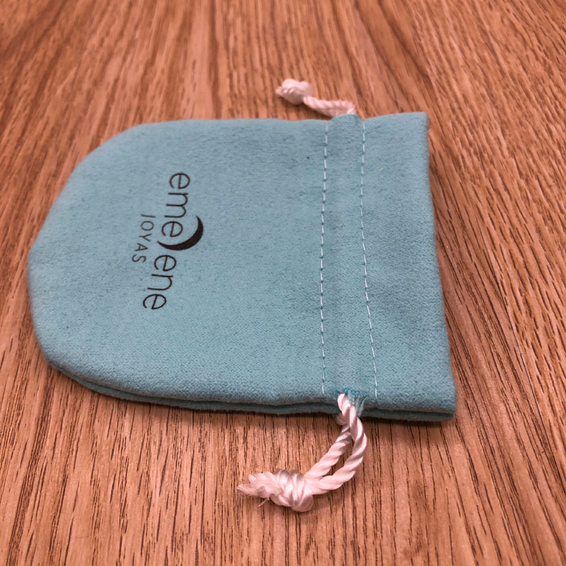 Soft jewelry travel pouch with drawstring and logo