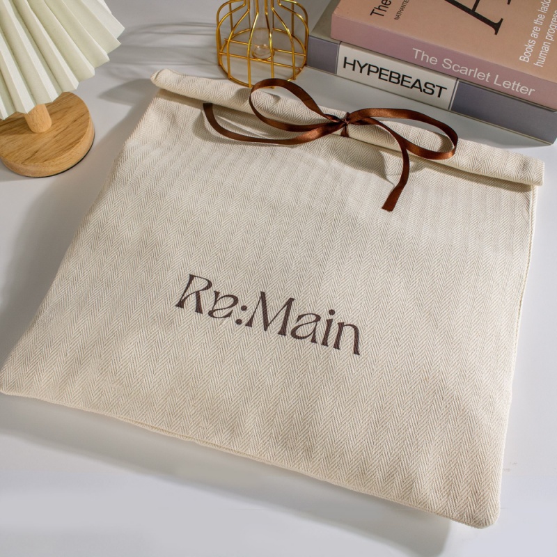 custom cotton bag with logo for reusable retail gift packaging, reusable cotton drawstring bag for brand events