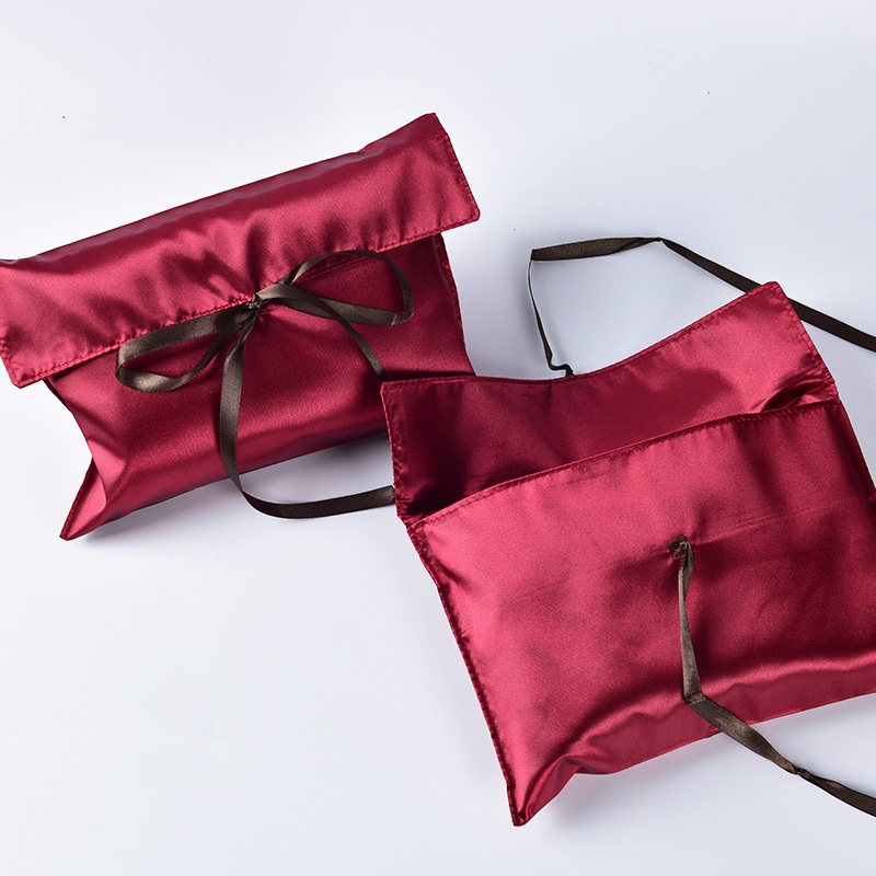 custom satin bag with logo for wedding favor jewelry and gift packaging, satin jewelry pouch for wedding favor packaging